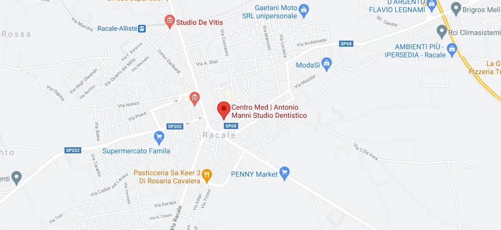 Mappa - Dott. Antonio Manni Studio dentistico - Racale - Lecce